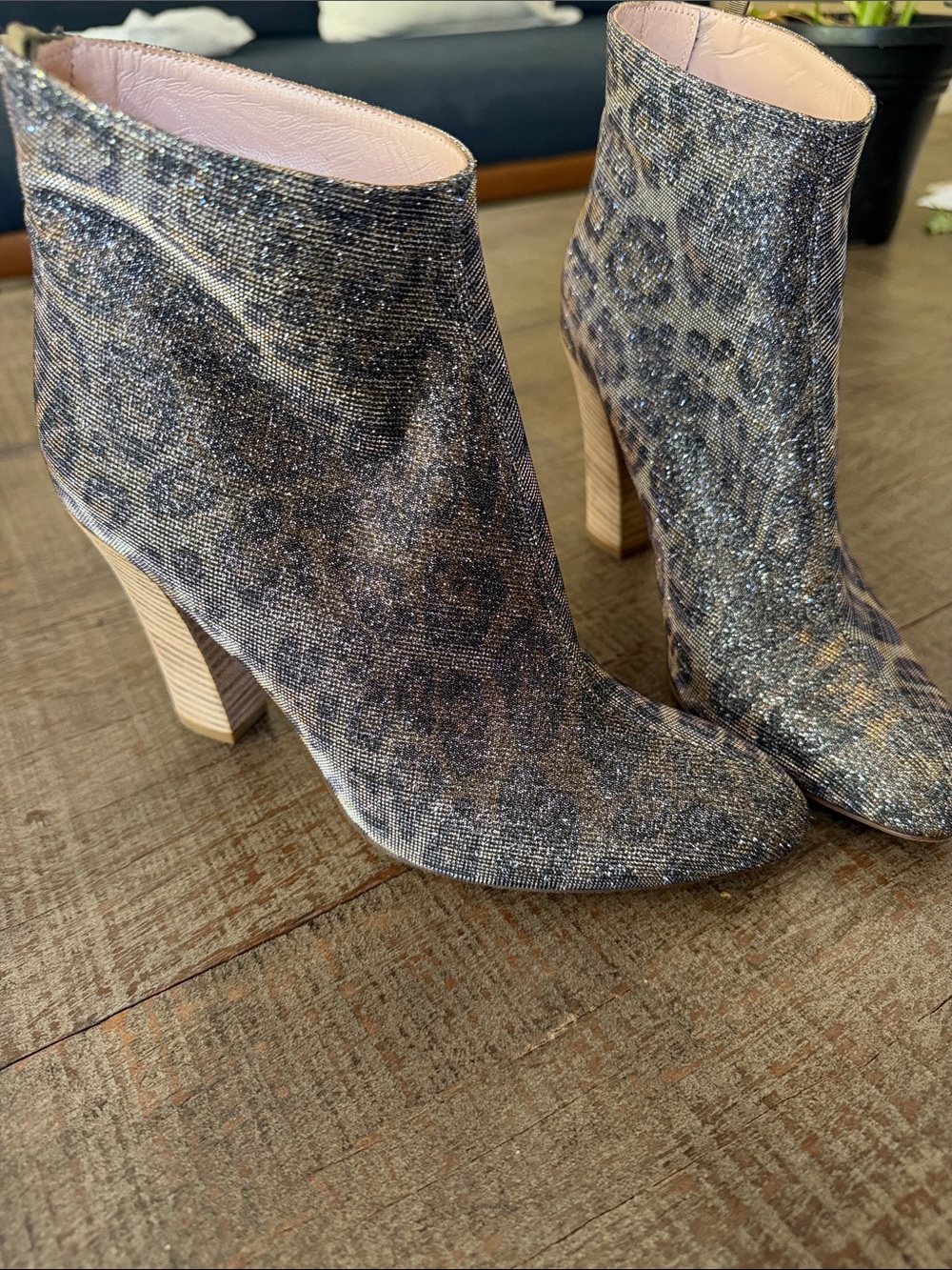 SJP by Sarah Jessica Parker Minnie Glitter Leopard Ankle Boots